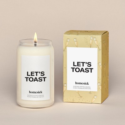 13.75oz Glass Jar Mandarin Grapefruit "Let's Toast" Candle - Homesick Candles, Soy Wax Blend, 60-80hr Burn Time