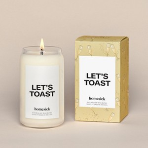 13.75oz Glass Jar Mandarin Grapefruit "Let's Toast" Candle - Homesick Candles, Soy Wax Blend, 60-80hr Burn Time - 1 of 4