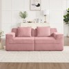 Okak Modern Corduroy Fabric Boneless Floor Futon Sofa for Living Room Bedroom,2-Seat Loveseat Rest Sofa with Comfy Backrest & Pillows - 2 of 4