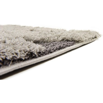 Elysian Light Gray Floral Shag Rug 9' x 12' - Stain-Resistant Synthetic