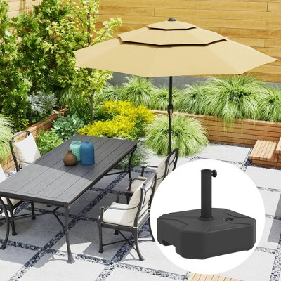 Black HDPE Plastic Fillable Patio Umbrella Base Holder