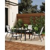 homfan Patio Stackable Chairs Set of 4, Outdoor Dining Chairs, Outdoor Furniture with Textilene Fabric & Metal Frame for Patio, Deck, Backyard, Grey - 2 of 4