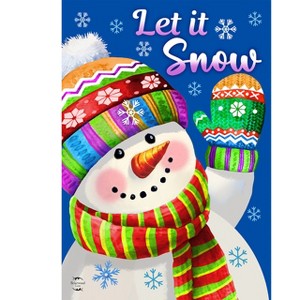 Briarwood Lane Winter House Flag 40x28 For Outdoor Let It Snow Snowman For Winter House Flag - 1 of 4