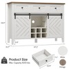 Homhougo 47.2'' Farmhouse Buffet Cabinet with Sliding Barn Door, 33.4'' Tall Rustic Sideboard with 3 Drawer, Adjustable Shelf White - 2 of 4