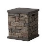 Chesney Outdoor Light Weight Concrete Square Tank Holder Side Table Stone Finish - Christopher Knight Home: Faux Stone, Rust-Resistant - 3 of 4