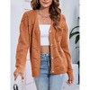 Women's Crochet Lightweight Cardigans Spring Long Sleeve Button Up Sweater - 3 of 4