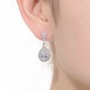 Guili Sterling Silver Drop Earrings with Clear Pear, Marquise, and Round Cubic Zirconia and a Double Halo, an Opulent and Graceful Addition - 2 of 3