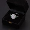 Anna-Kaci Women's White Jade Ring with Crystal Halo and Green Gemstone Accents - 2 of 4