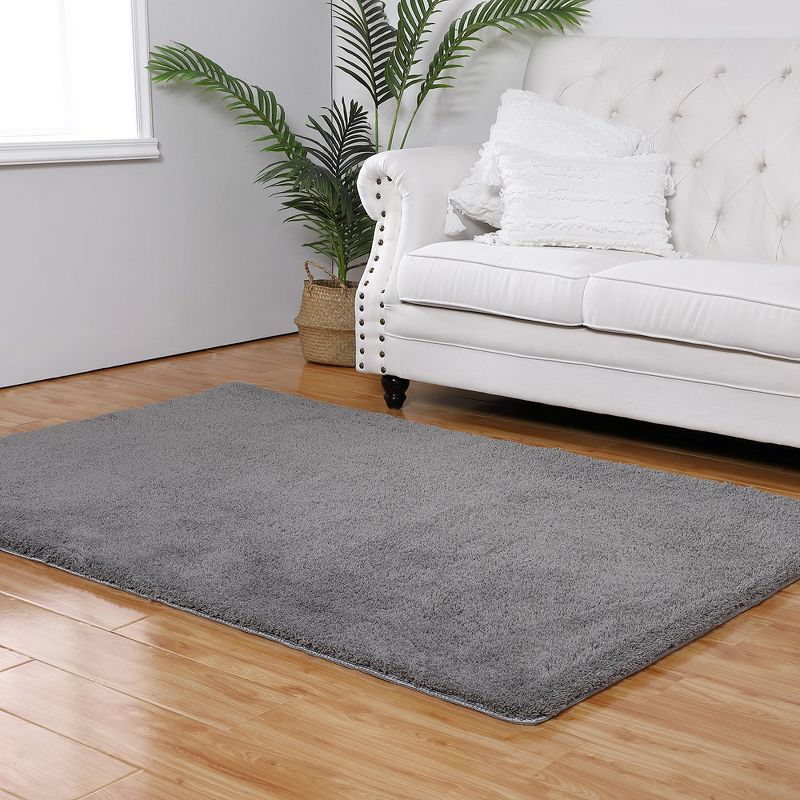 Area Rug Soft Fluffy Shage Area Rug for Living Room Black Shaggy Carpet Faux Fur Washable Rugs, 3 of 9