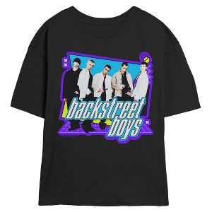 Backstreet Boys Juniors Womens Band 90s Pop Grid Short Sleeve T