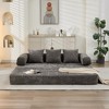 Okak Chenille Lounge Floor Sofa Bed with Convertible Foldable Mattress,2-Seater Futon Couch Sleeper Sofa for Living Room,Bedroom - 3 of 4