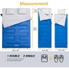 KingCamp 87x59" 2 Person 20 Degree Family Couple Sleeping Bag w/2 Pillows - 2 of 4