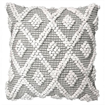 20"x20" Oversize Adelyn Family-Friendly Square Throw Pillow Cover Dark Gray - Lush Décor