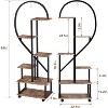2 Pack 6-Tier Metal Plant Stand with Wheels, Half Heart Shape Indoor Plant Shelf with Drawers, Large Display Rack for Home or Garden - 2 of 4