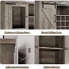Farmhouse 72'' Coffee Bar Cabinet with LED Light and Power Outlet, Kitchen Hutch with 3 Drawers and Wine Glass Rack, Sliding Barn Door Wine Cabinet - 4 of 4