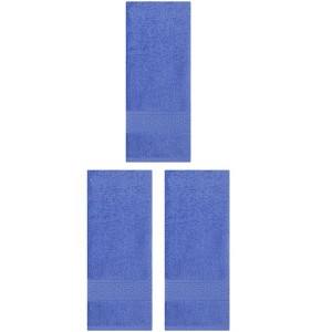 REGALWOVEN 3 Pack Solid Stripe Absorbent Soft Decorative Hand Towels for Bathroom 13" x 30" - 1 of 4