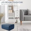 Aoibox Slim Wastebasket with Lid, Navy Blue Small Trash Can for Bathroom, Kitchen, Laundry Room, Office, Kids Room, Dorm, 2.4 Gallon - 2 of 4