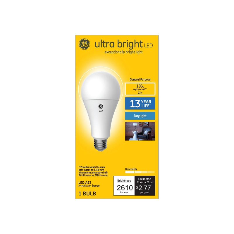 GE 150W A23 Ultra Bright Aline LED Daylight, 1 of 9