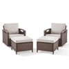 POCASSY 4 Piece Patio Furniture Set, Dark Brown Hand-Brushed Arms Swivel Glider Patio Chairs Set of 2 with Ottomans - 2 of 4