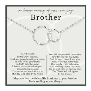 HOPE LOVE SHINE Memorial Necklace for Brother 2 Rings – Loss of Sibling Gift, In Loving Memory of Brother - 1 of 4
