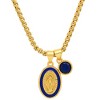 Steeltime Ladies 18k gold plated brass & enamel Our Lady of Guadalupe and simulated diamond pendant charms. Color Options: Blue, White - 2 of 4