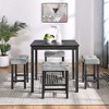 5-Piece Bar Height Dining Set with Bar Table and Ergonomic Stools - 3 of 4