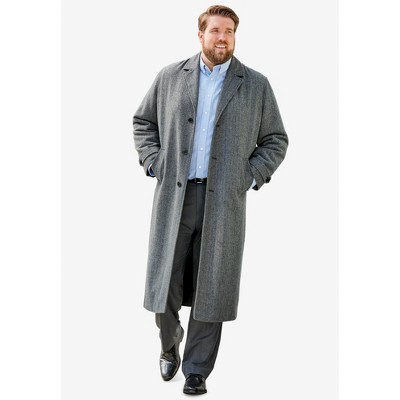 KingSize Wool-Blend Long Overcoat - 3XL, Black — фото 7