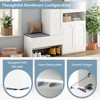 TIRAMISUBEST 2-in-1 Shoe Cabinets with Soft Cushion, Modern Storage Bench with Arched Doors, Versatile Shoe Rack Organizer with Adjustable Shelves - 3 of 4