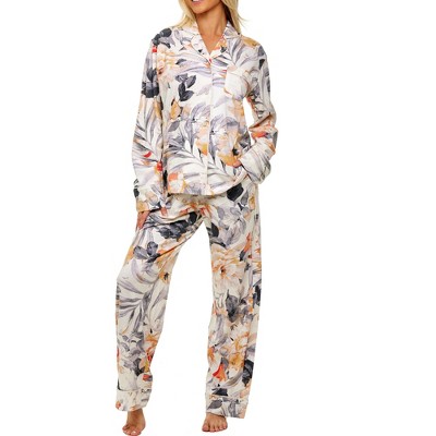 Women's Soft Cotton Knit Jersey Pajamas Lounge Set, Long Sleeve