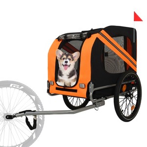 Kumasinova Folding Bike Trailer for Dogs,66LB Capacity All-Terrain Pet Carrier,Steel Frame for Cycling,Jogging,Camping,Outdoor Adventures - 1 of 4