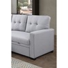 Linen L-Shaped Sectional Sofa with Tufted Cushions & Pull-Out Sleeper - 4 of 4