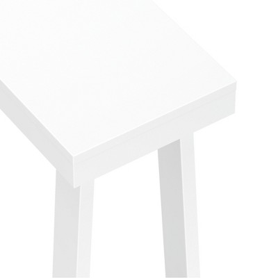 White Solid Wood Console Table with Storage Shelf, 46.25 Inch