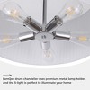LamQee 3-Light Modern Drum Chandelier 2-Tier Semi-Flush Mount Pendant Light Fixtures with Fabric Lampshades - 4 of 4