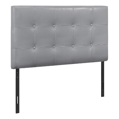 Monarch Specialties Bed Headboard Only Twin Size Bedroom Upholstered Pu Leather Look Grey Transitional