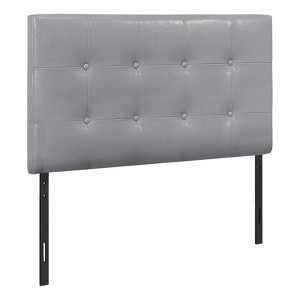 Monarch Specialties Bed Headboard Only Twin Size Bedroom Upholstered Pu Leather Look Grey Transitional - 1 of 4