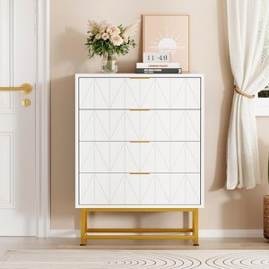 4 Drawer Dresser for Bedroom, Modern Chest of Drawers Organizer Storage with Metal Handles, Small Dresser Storage Cabinet for Bedroom - 1 of 4