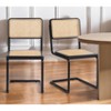 HomeRoots Set of Two Black and Natural Steel Open Back Dining Side Chairs - 2 of 4