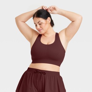 Women's Seamless Medium Support Racerback Sports Bra - All In Motion™ - 1 of 4