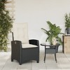 vidaXL Reclining Garden Chair Black PE Rattan Standard Size - 3 of 4