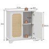 Rattan Sideboard Buffet Cabinet with Adjustable Shelves,31'' Boho Storage Console Table for Entryway Living Room-Baofuwish - 4 of 4