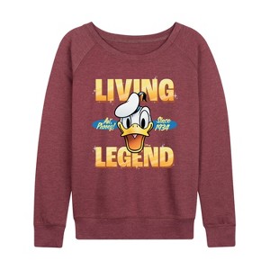 Women's - Disney - Living Legend 1934 Lightweight French Terry Wide Neck Long Sleeve Shirt - 1 of 4