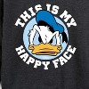 Women's - Disney - This Is My Happy Face Lightweight French Terry Wide Neck Long Sleeve Shirt - 2 of 4