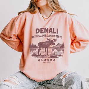 Simply Sage Market Denali National Park and Reserve Alaska EST. 1917 Lightweight Garment Dyed Sweatshirt - 1 of 4