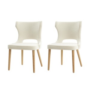 Leticia Mid-century Modern Wingback Dining Chair with Solid Wood Legs Set of 2|ARTFUL LIVING DESIGN - 1 of 4