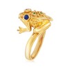Ross-Simons 0.10 ct. t.w. Sapphire Frog Ring With Green Chrome Diopside Accents in 18kt Gold Over Sterling - 3 of 4