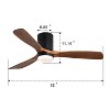 GDFStudio Wessor 52" Flush Mount 3 Solid Wood Blades Ceiling Fan with 3CCT LED Light - 3 of 4