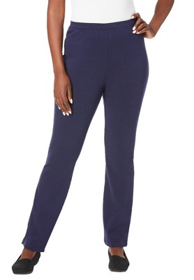 Jessica London Women's Plus Size Everyday Stretch Cotton Straight Leg - L,  Blue