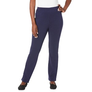 Jessica London Women's Plus Size Everyday Stretch Cotton Straight Leg - 1 of 4
