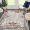 Area Rug with Rubber Backing Vintage Washable Rug Soft Foldable Carpet Low Pile Boho Rugs - 4 of 4