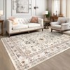 Indoor Vintage Medallion Printed Area Rugs for Living Room Retro Decor Thin Washable Non Slip Low Pile Soft Carpet for Bedroom - 2 of 4